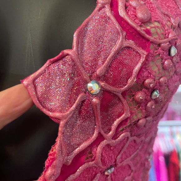 Pink Holt Dress and nude lining with stones and puffy paint - Picture 8 of 12